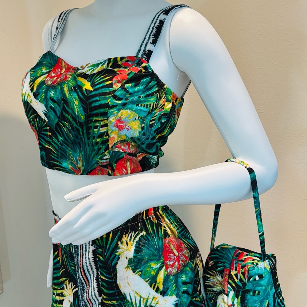 Tropical Print Skirt Set